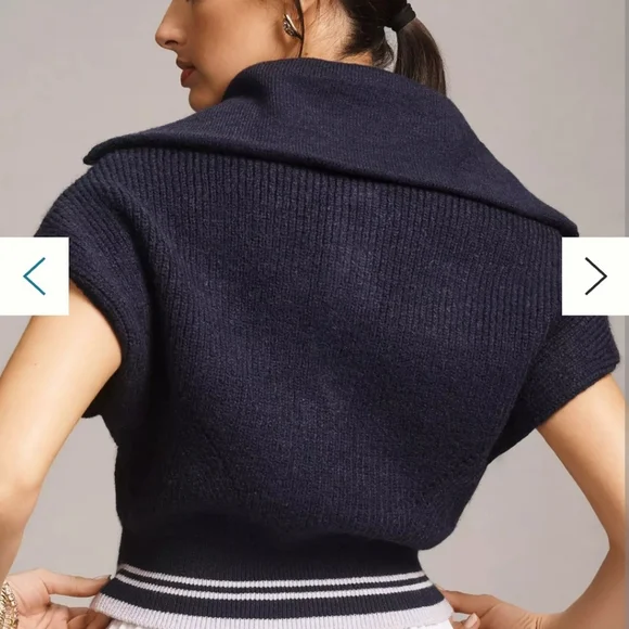 NWT ANTRHOPOLOGIE | Maeve Quarter-Zip Sweater Tee - Picture 4 of 4